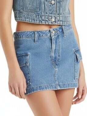LEVI'S 94 Cargo Skirt Denim Women's Size 26 No Regrets Blue